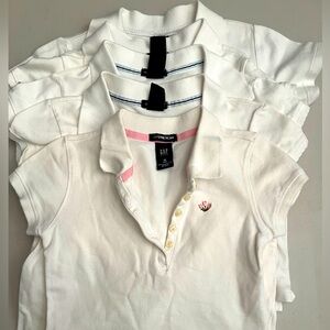 🩵💙🌷GAP KIDS (5) White Cotton Polo Tops School Uniform📚✂️✏️
